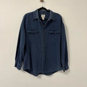Vintage Field Gear Blue Button-Up 100% Cotton Shirt Sz L